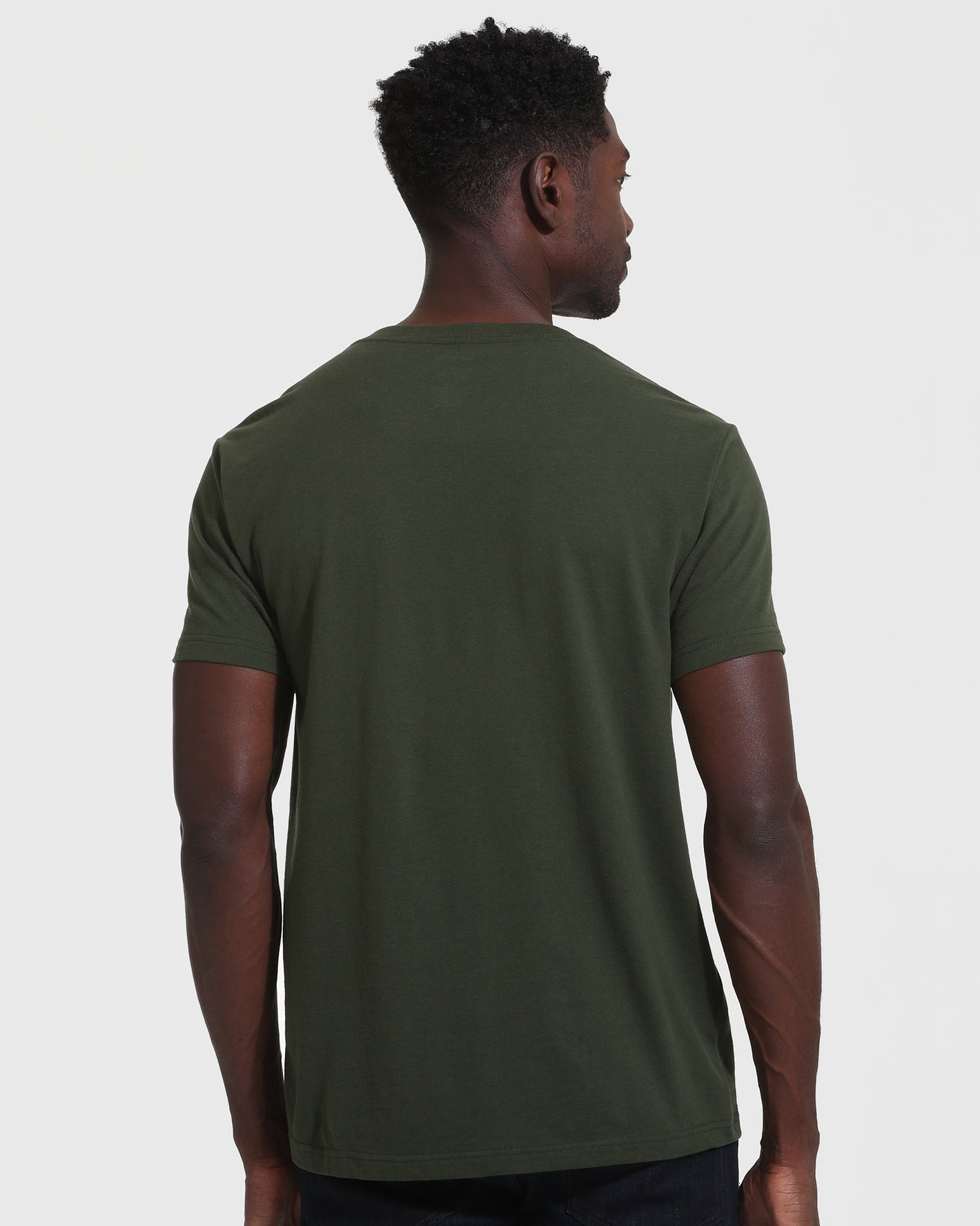 Dark Olive V Neck T Shirt