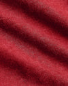 Close-up of Dark Heather Lava Classic V-Neck's fine red knit texture.