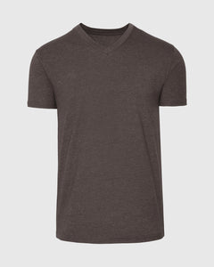 True ClassicHeather Dark Oak Classic V-Neck T-shirt, short-sleeve, athletic fit.
