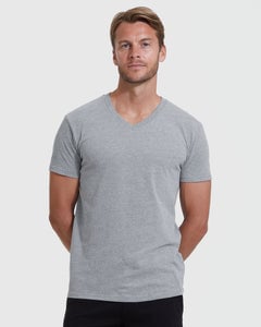 True ClassicHeather Gray V-Neck T-Shirt