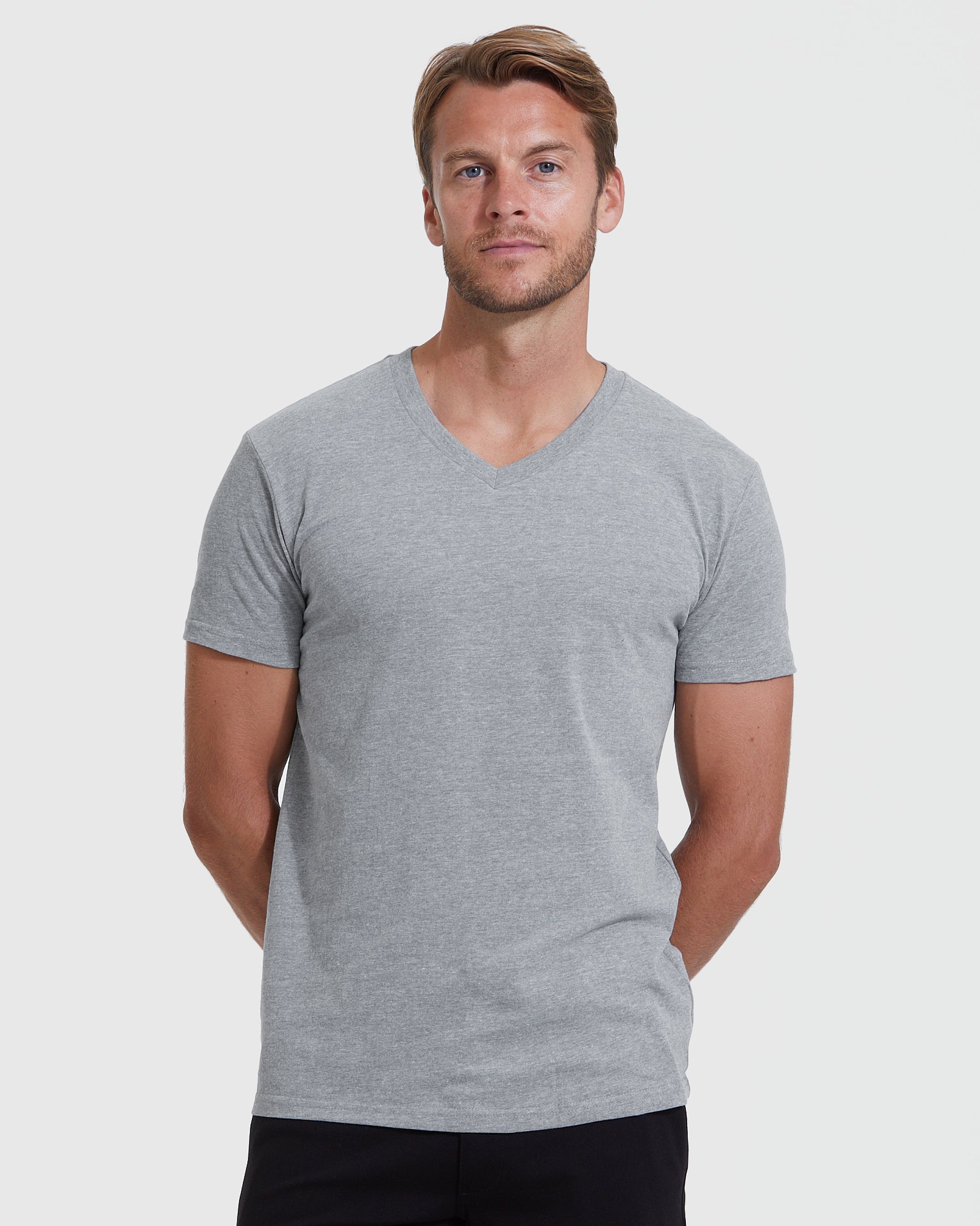 Heather Gray V-Neck T-Shirt – True Classic
