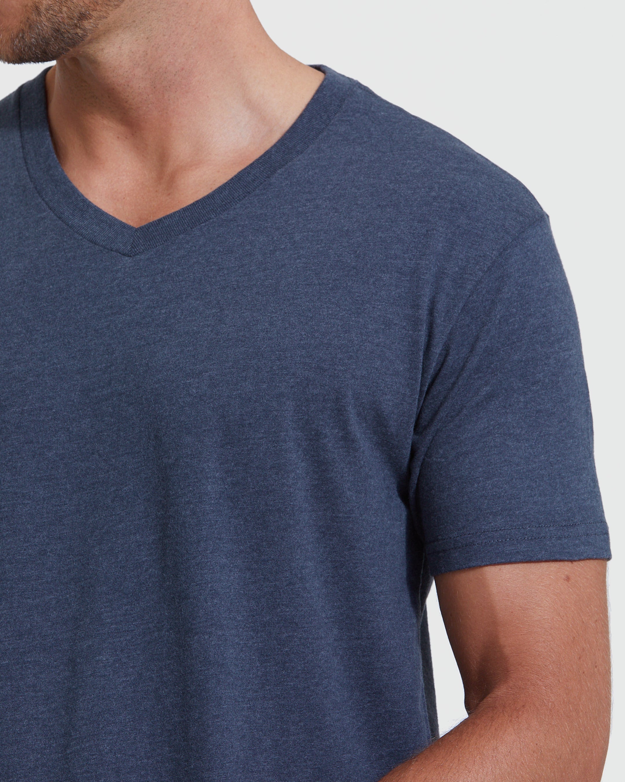 Heather Navy VNeck TShirt True Classic