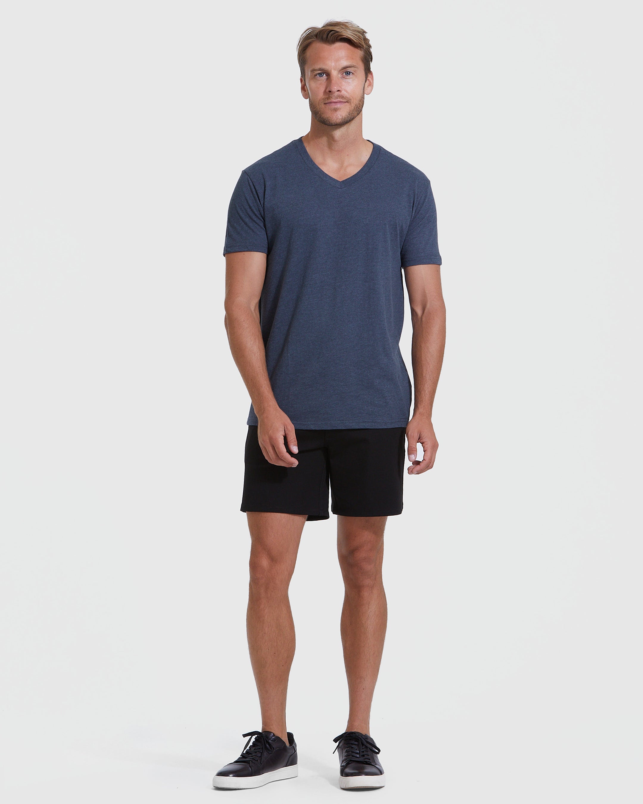 Heather Navy V-Neck T-Shirt - True Classic