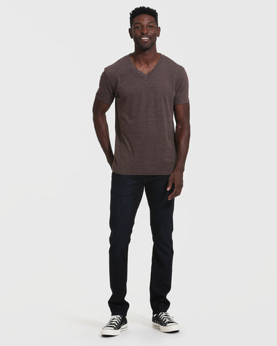 Classic V-Neck - Heather Dark Oak