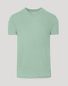 Heather Slate Green Classic V-Neck T-shirt, short-sleeved, front view.
