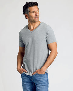 True ClassicHeathers V-Neck Tee 3-Pack on casually dressed man.