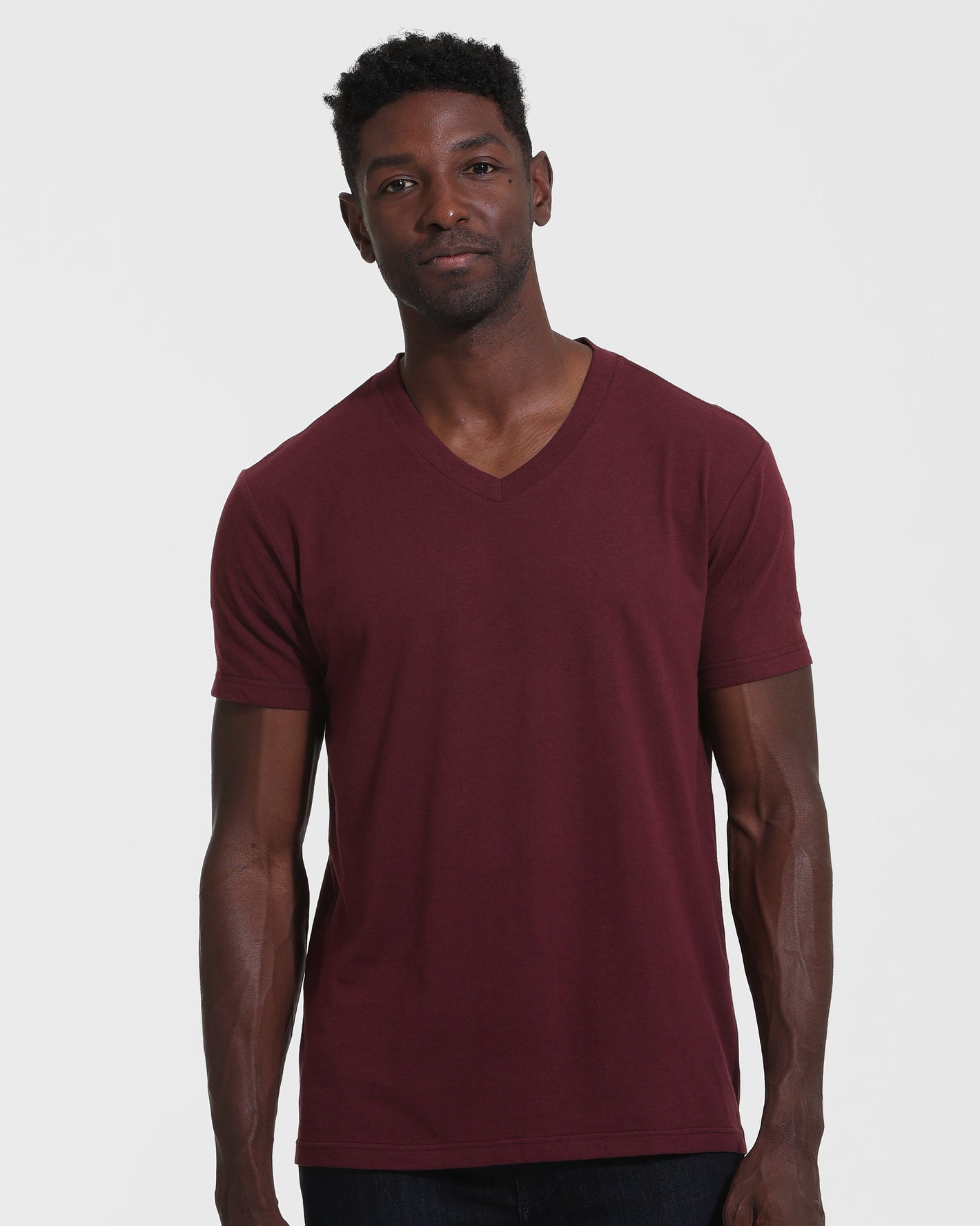 Mahogany V Neck T Shirt