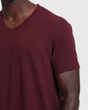 Mahogany V Neck T Shirt