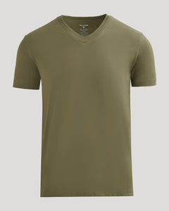 True ClassicMilitary Green Classic V-Neck
