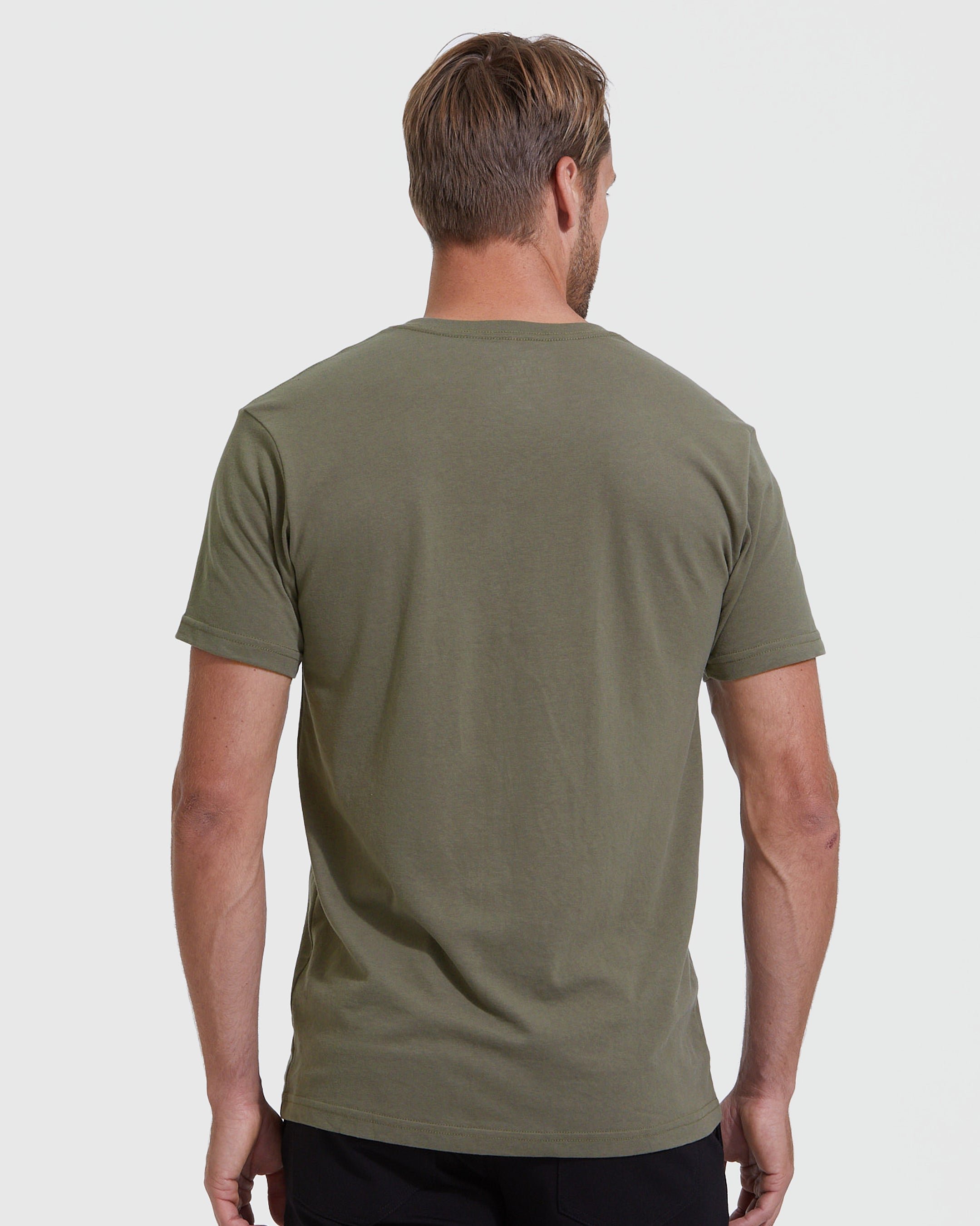 Military Green V-Neck T-Shirt