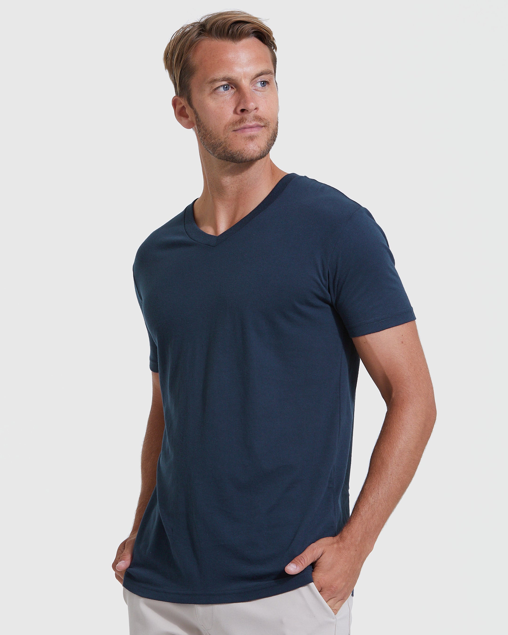 Navy V-Neck T-Shirt β True Classic