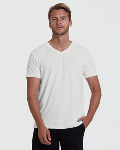 True ClassicOff White V-Neck T-Shirt