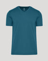 Lagoon Premium Pima V-Neck, teal, short-sleeved, wrinkle-free, tailored fit.