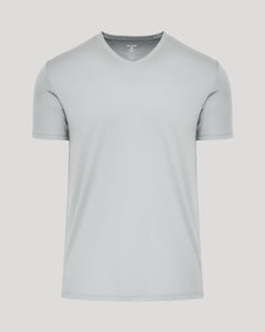 True ClassicSteel Premium Pima V-Neck, light-gray, short-sleeve, tailored fit T-shirt.