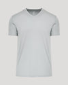 Steel Premium Pima V-Neck, light-gray, short-sleeve, tailored fit T-shirt.
