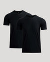 All Black Active V-Neck 2-Pack T-shirts side by side.