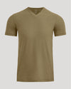 Overland Active V-Neck T-shirt, lightweight knit, front view.