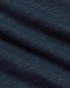 Womens Navy Relaxed Slub V-Neck Tee, close-up of knit texture.