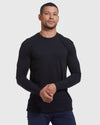 Black Classic Long Sleeve Crew Neck 3-Pack