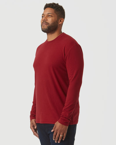 Classic Long Sleeve Crew Neck - Crimson