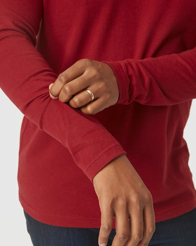 Classic Long Sleeve Crew Neck - Crimson