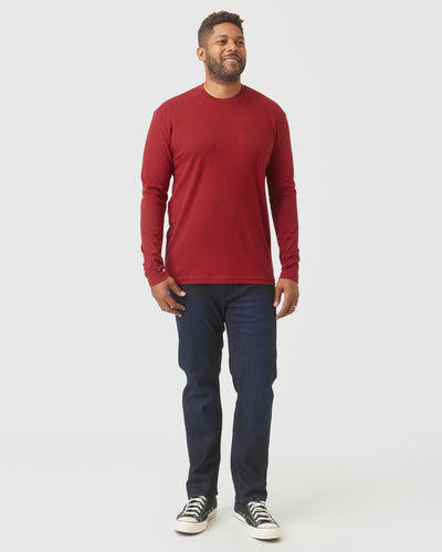 Classic Long Sleeve Crew Neck - Crimson