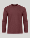 Dark Heather Clovewood Classic Long Sleeve Crew Neck, laid flat.