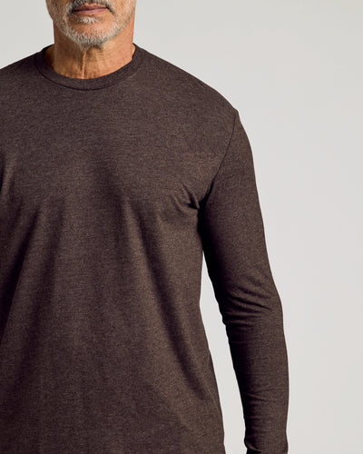 Classic Long Sleeve Crew Neck - Dark Heather Cocoa