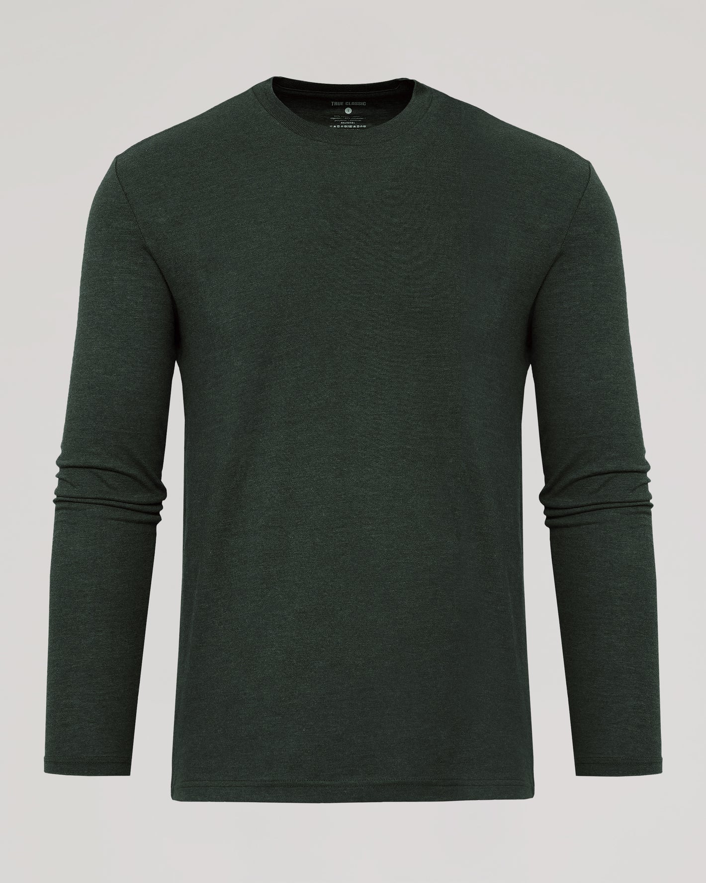 Dark Heather Olive Classic Long Sleeve Crew Neck