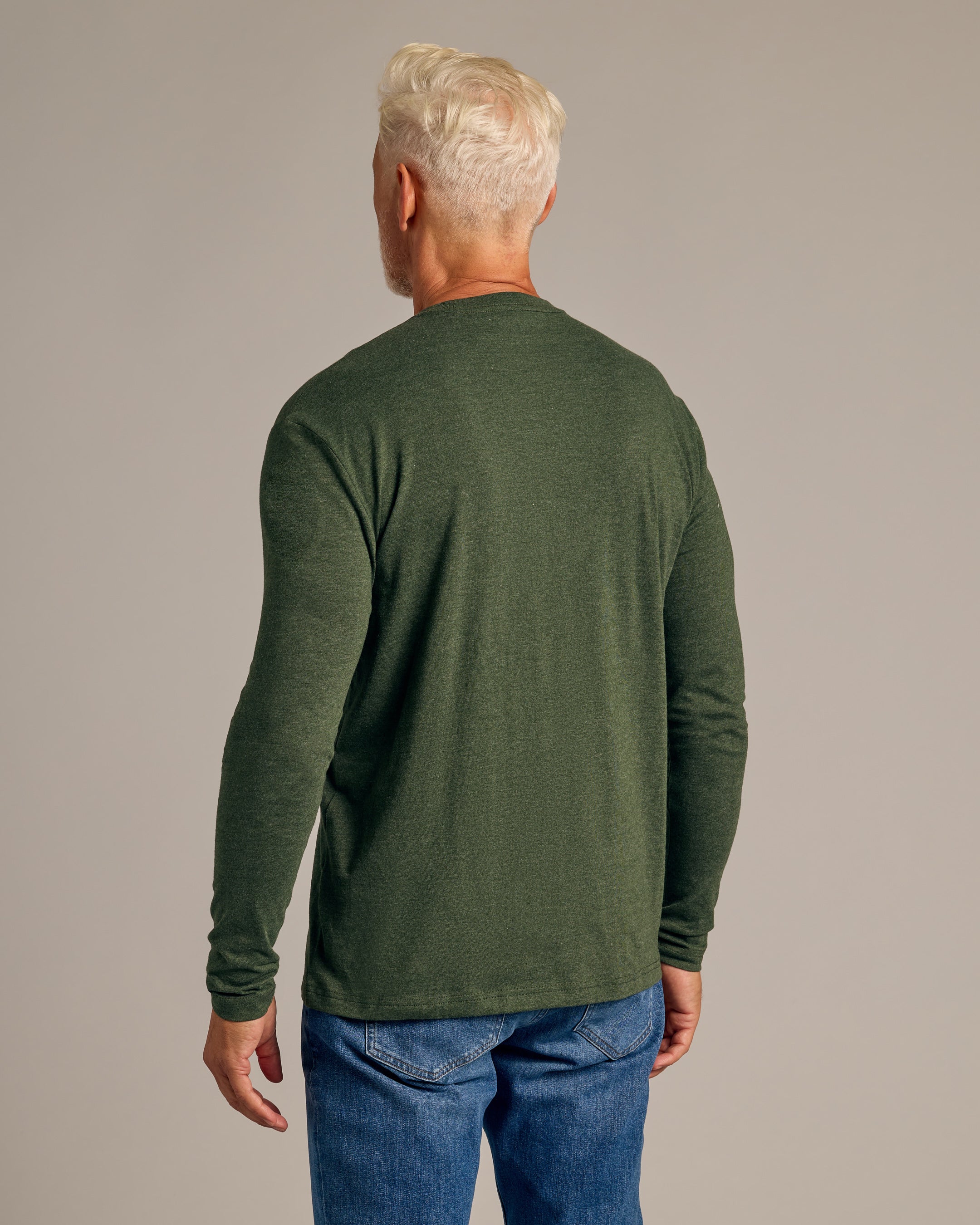 Striped Duck T-shirt WOVEN Long Sleeves Light Heather Grey