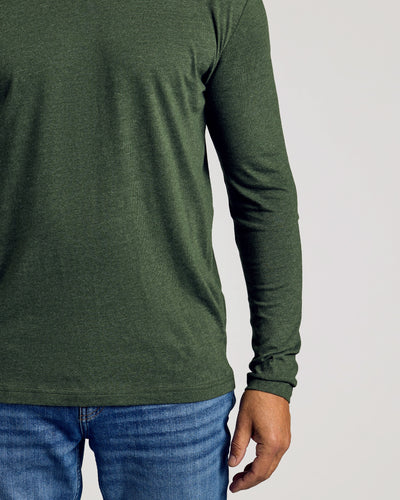 Classic Long Sleeve Crew Neck - Dark Heather Olive