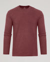 Dark Heather Rustic Apple Classic Long Sleeve Crew Neck, front view.