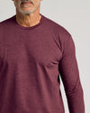 Heather Burgundy Crew Neck Long Sleeve