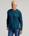Dark Heather Pond Long Sleeve Crew Neck Tee
