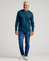 Dark Heather Pond Long Sleeve Crew Neck Tee