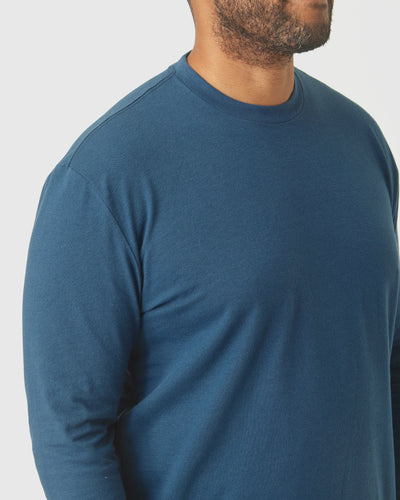 Classic Long Sleeve Crew Neck - Deep Sea Blue