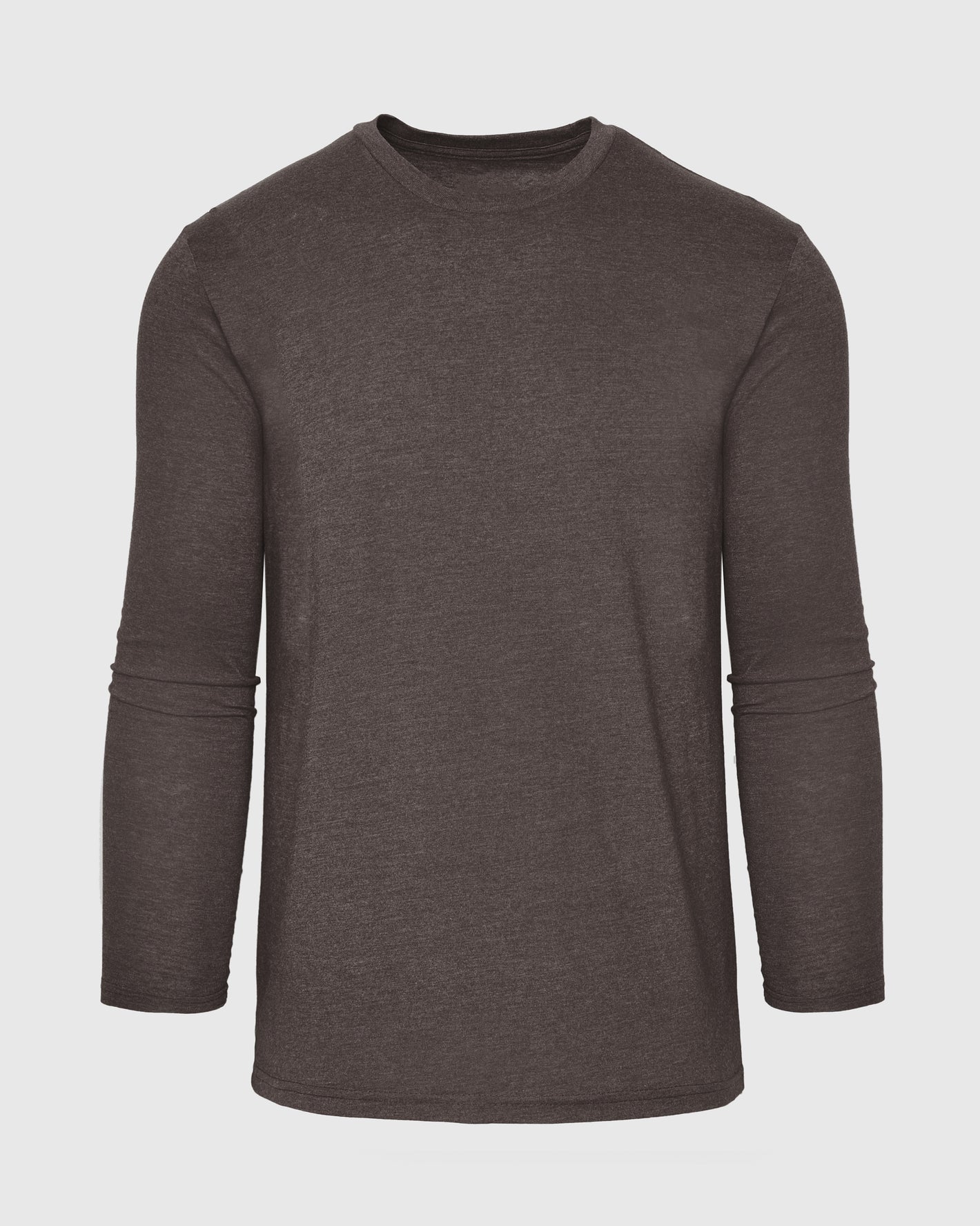Heather Dark Oak Classic Long Sleeve Crew Neck