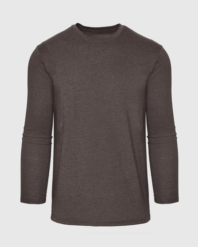 Classic Long Sleeve Crew Neck - Heather Dark Oak