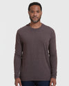 Heather Dark Oak Classic Long Sleeve Crew Neck