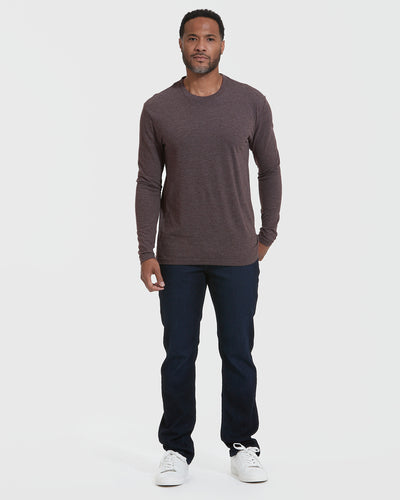 Classic Long Sleeve Crew Neck - Heather Dark Oak