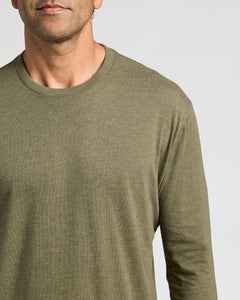 True ClassicHeather Military Green Classic Long Sleeve Crew Neck