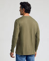 Heather Military Green Classic Long Sleeve Crew Neck