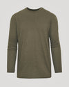 Heather Military Green Classic Long Sleeve Crew Neck