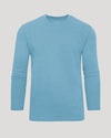 Heather Voyager Classic Long Sleeve Crew Neck shirt, laid flat.