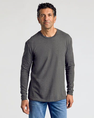 Charcoal Heather Gray Long Sleeve Crew Neck