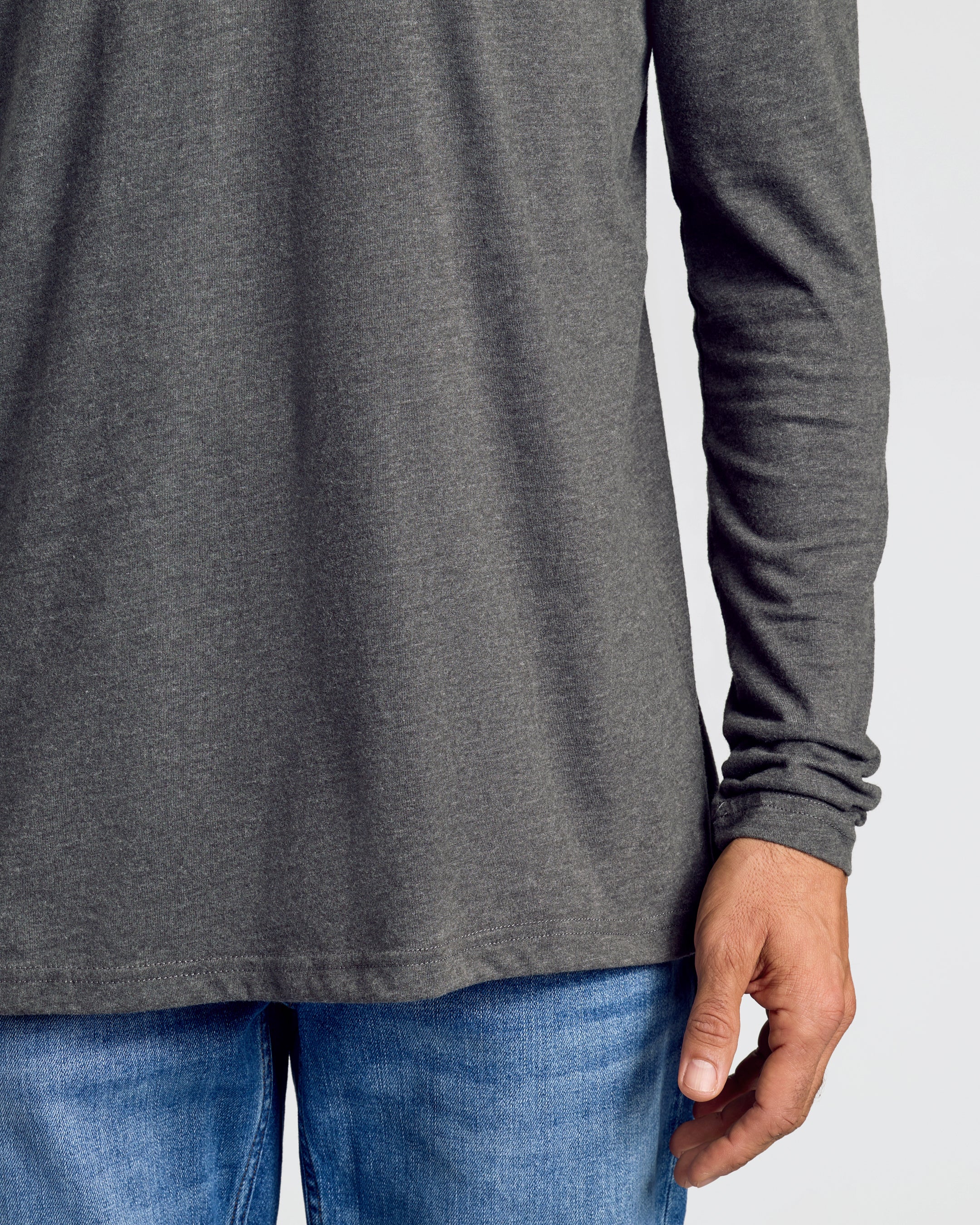 Charcoal Heather Gray Classic Long Sleeve Crew Neck – True Classic