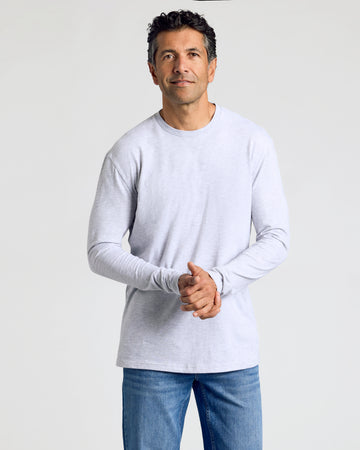 Light Heather Gray Long Sleeve Crew Neck