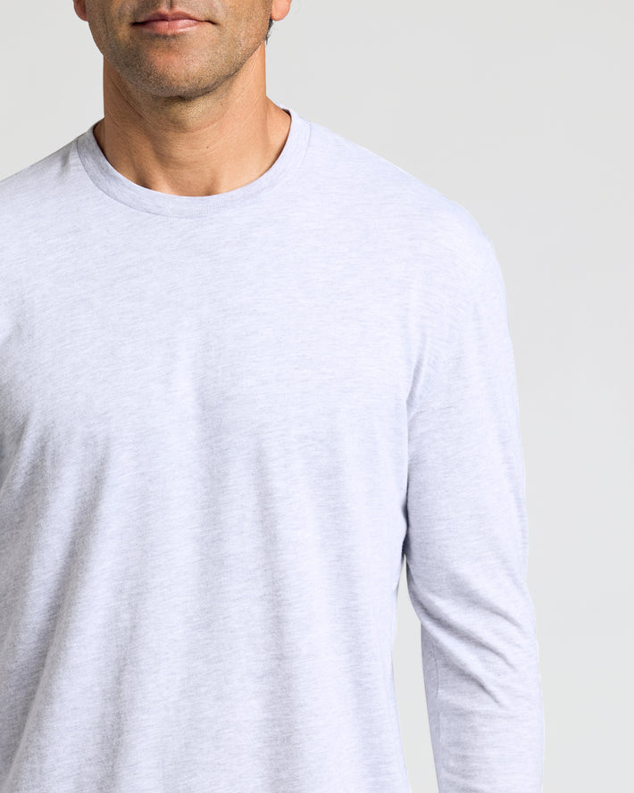 Men's Heather Light Gray Long Sleeve Shirt - True Classic