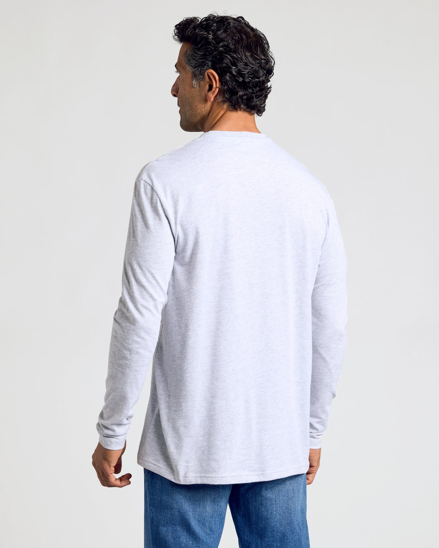 Light Heather Gray Classic Long Sleeve Crew Neck
