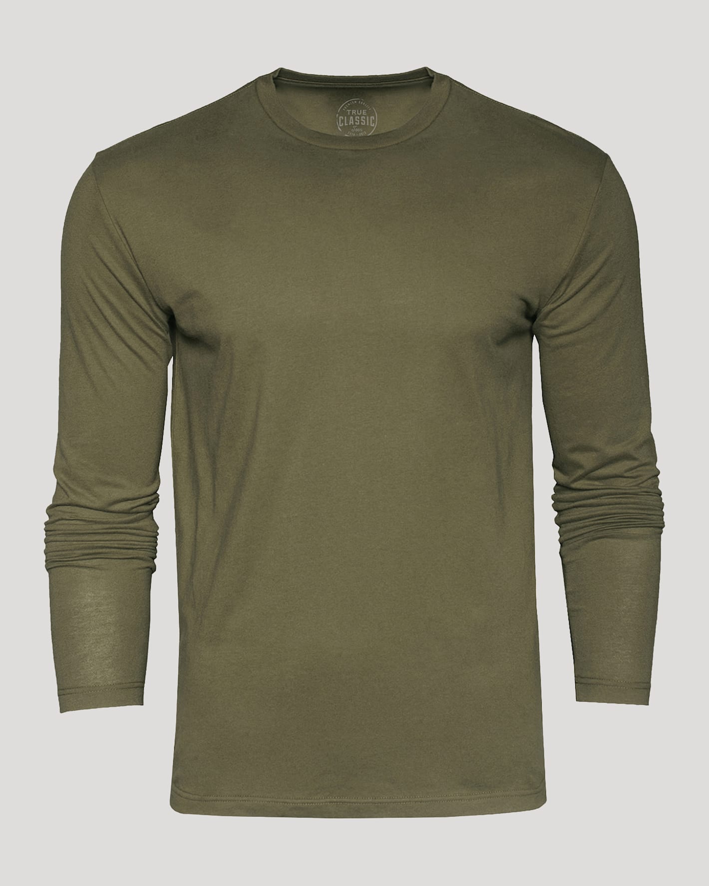 Military Green Classic Long Sleeve Crew Neck